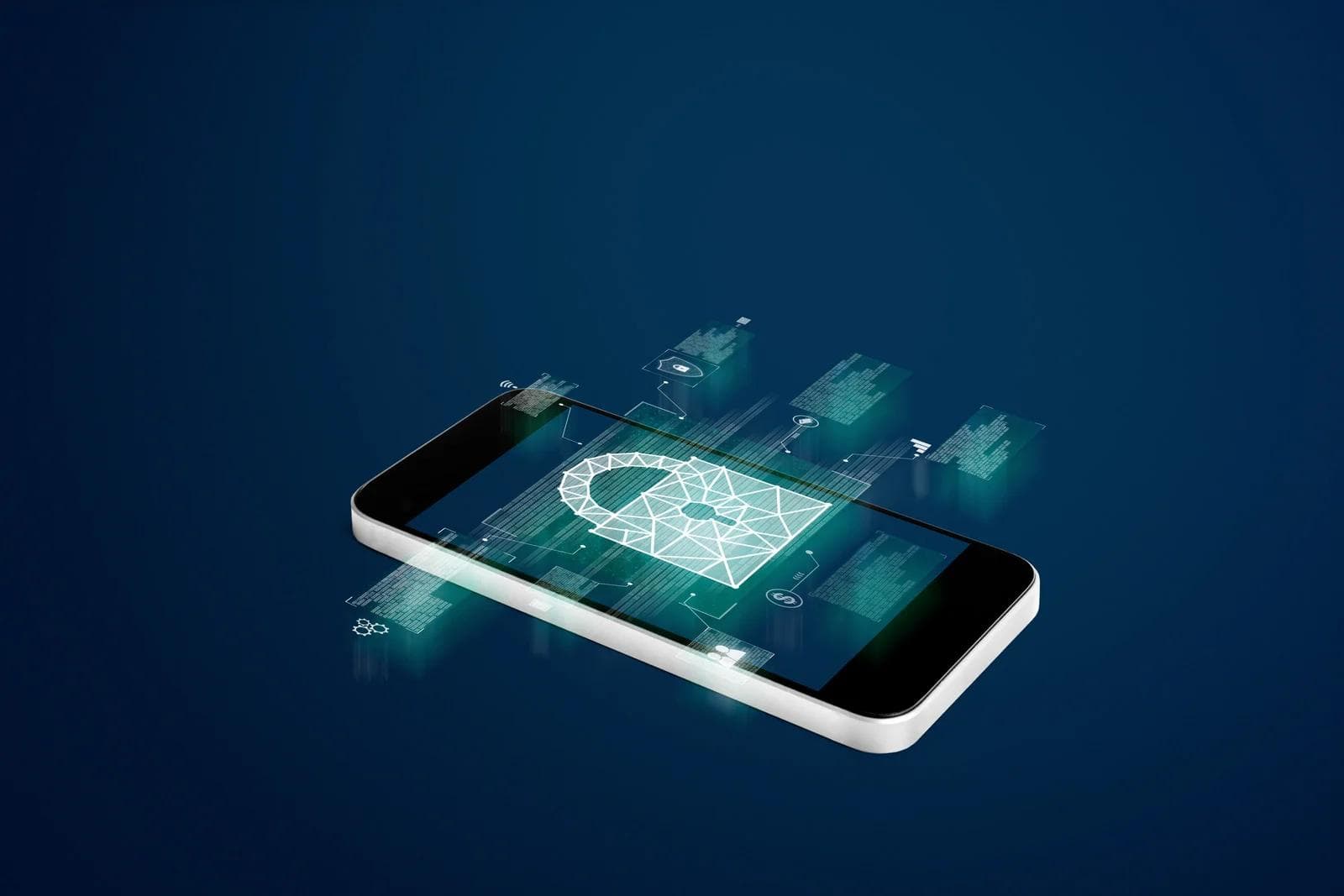 iPhone with a security lock on the front